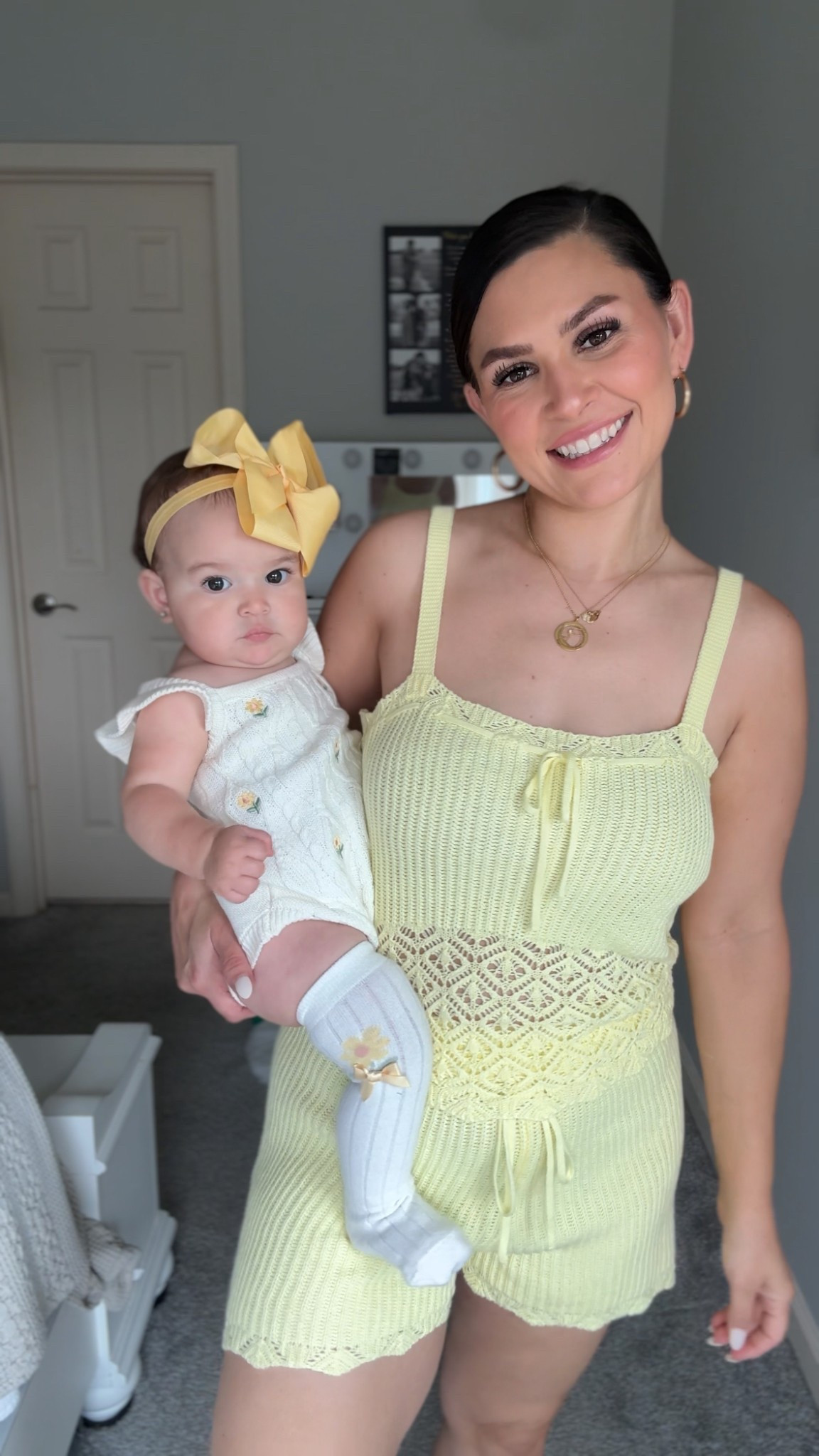 Such a fun summer knit set!💛 size medium in top and large in shorts! 