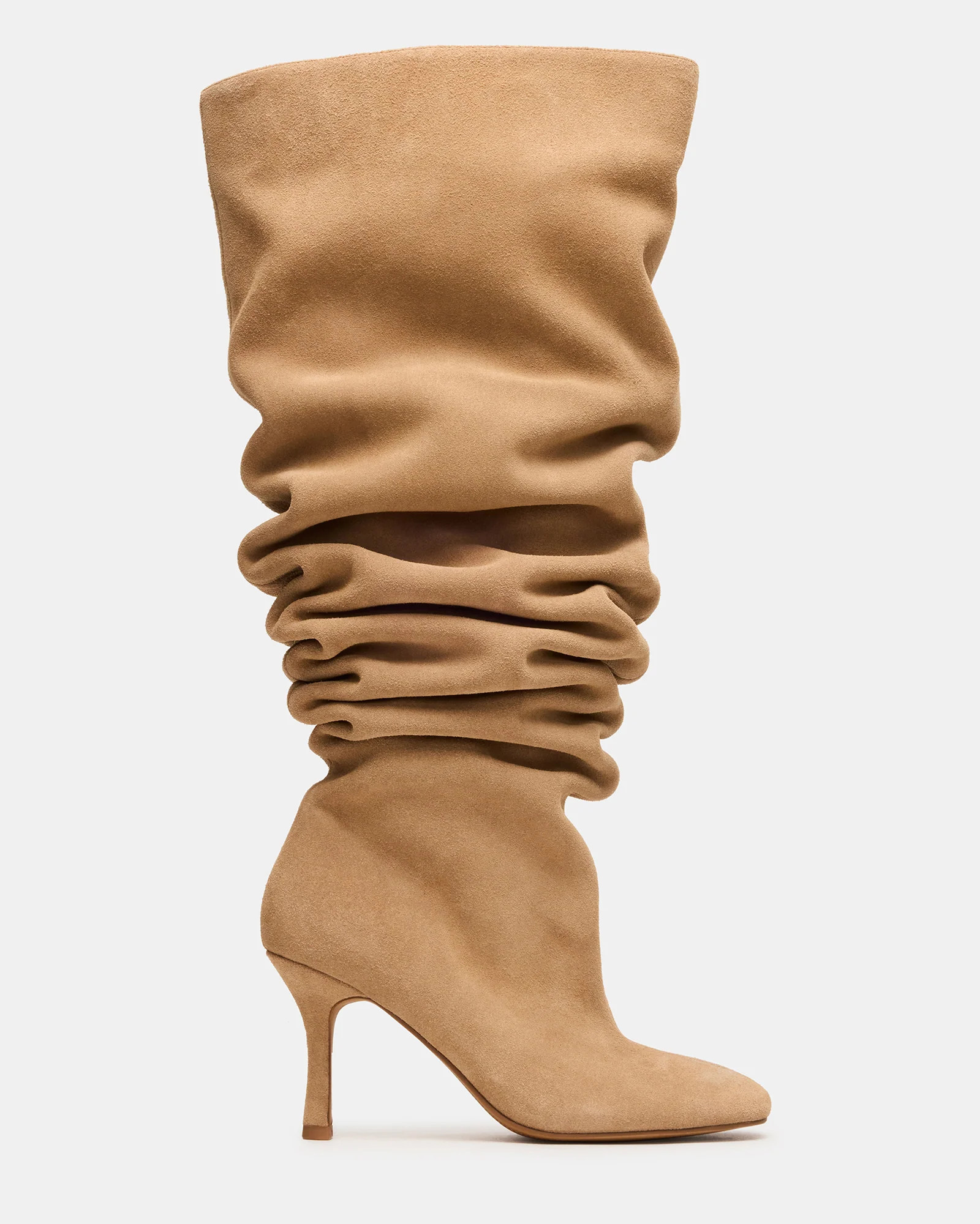 ALLISON Taupe Suede Over-The-Knee Heeled Women's Boot | Steve Madden (US)