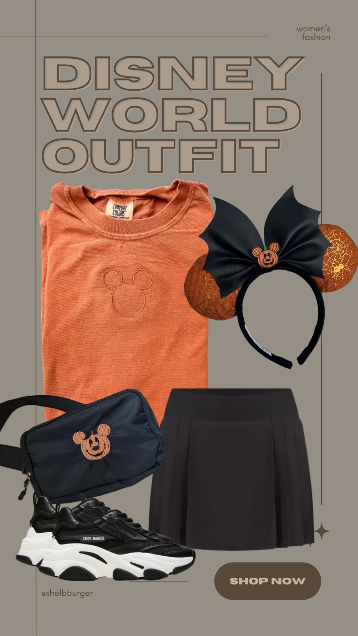 Halloween orange and black Disney World outfit 

Orange embroidered Mickey Mouse shirt
Spider web mouse eats with bat bow and Mickey pumpkin
Mickey Pumpkin belt bag
Lululemon athletic skirt
Steve Madden chunky sneakers

#LTKFamily #LTKSeasonal #LTKTravel