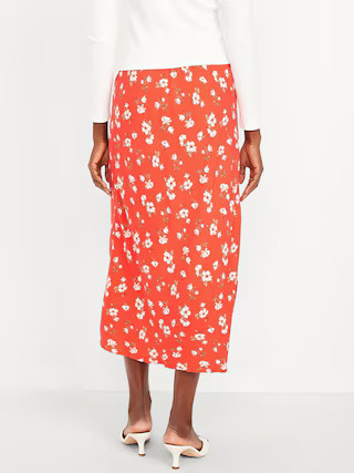 Crepe A-Line Midi Skirt | Old Navy (US)