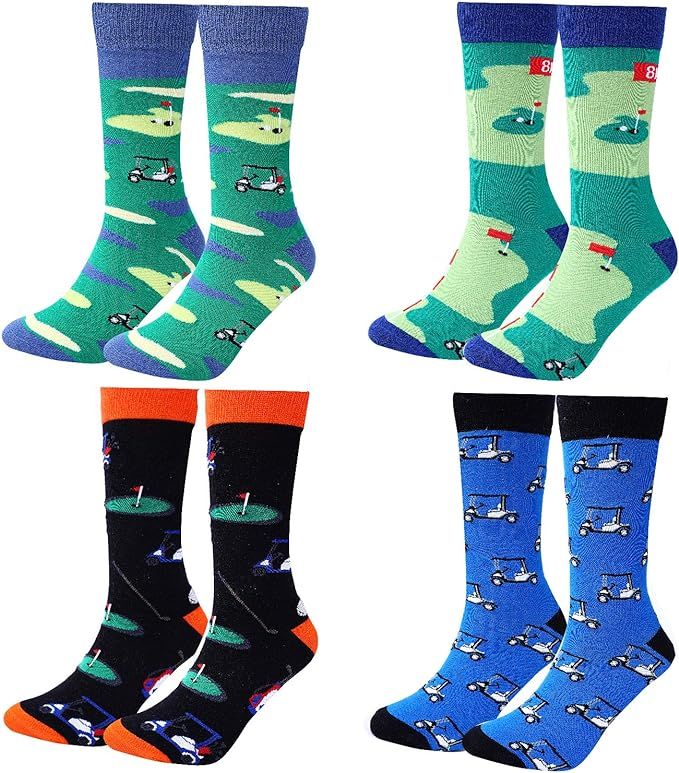 Moyel Golf Gifts for Men Golf Socks for Men Men's Funny Crew Socks Novelty Cool Fun Funky Cotton ... | Amazon (US)