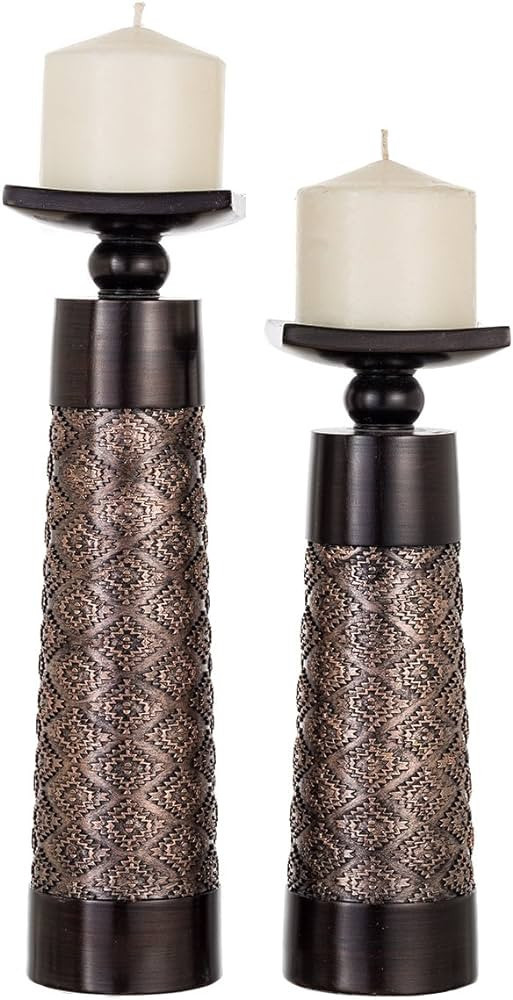 Dublin - Juego de 2 portavelas decorativos, soporte para velas de pilar, decoración del hogar, m... | Amazon (US)