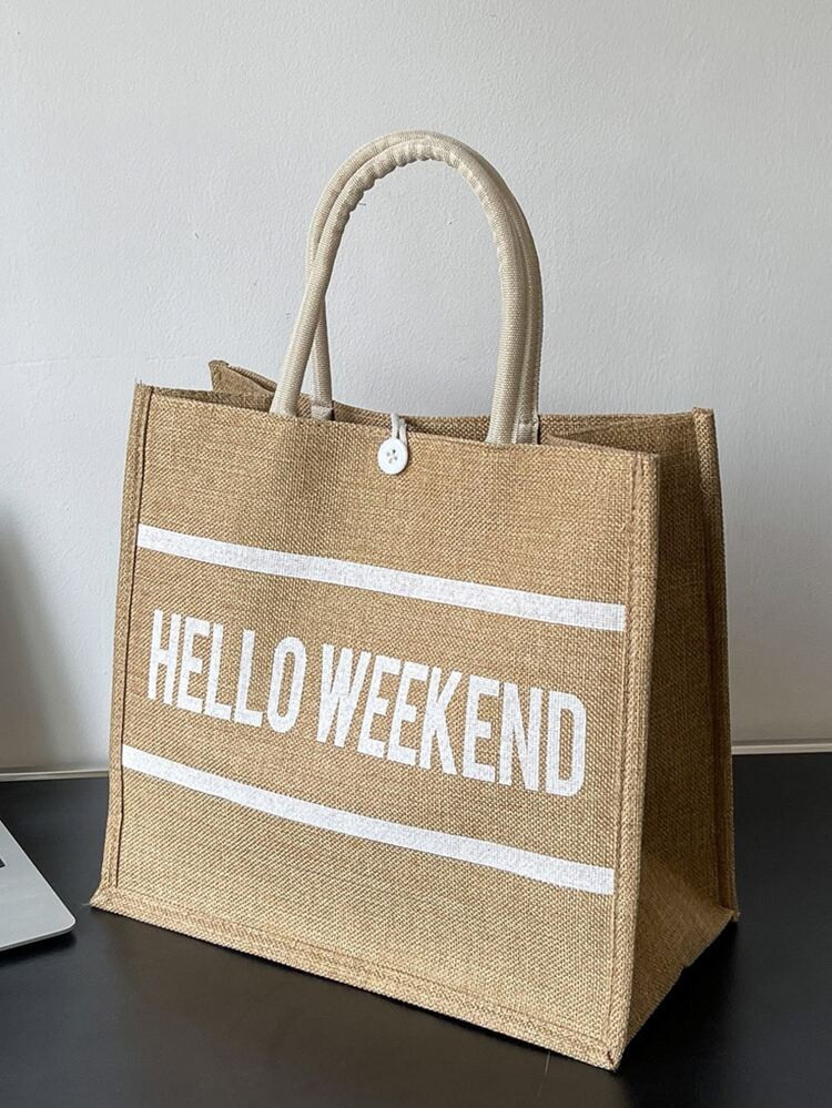Letter Print Shopper Bag, Mothers Day Gift For Mom
       
              
              $7.30    ... | SHEIN