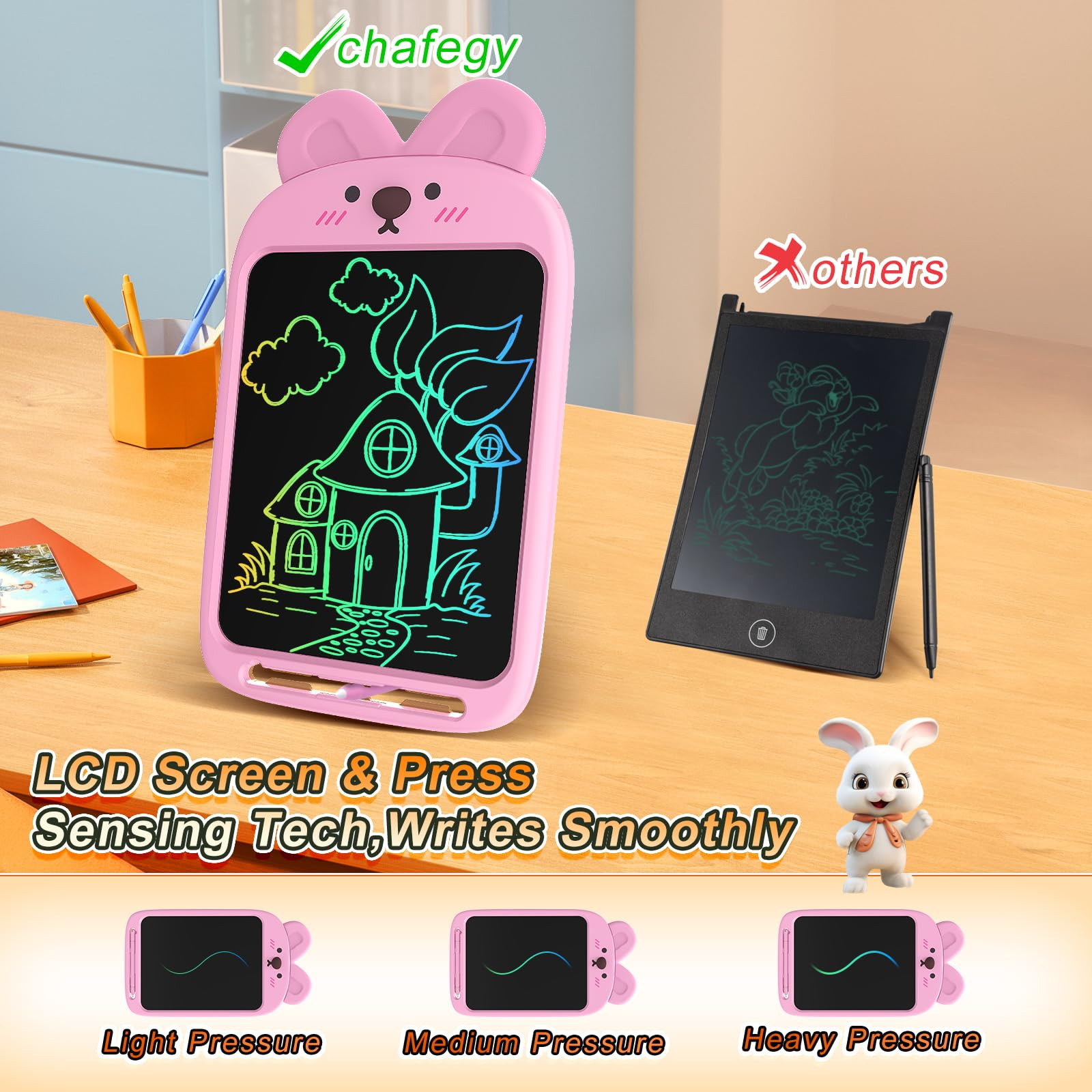 10 Inch LCD Writing Tablet, Erasable Doodle Board Toy, Cute Rabbit Drawing Pad for Kids Ages 2-6 ... | Amazon (US)