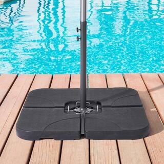 JOYESERY 180 Lbs Patio Umbrella Base in Black, Water/Sand Filled Weighted Hanging Cantilever Umbr... | The Home Depot