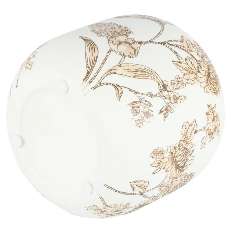 Home Decor Collection Sterling & Noble Home White Ceramic Brown Floral Painted Tabletop Vase | Walmart (US)