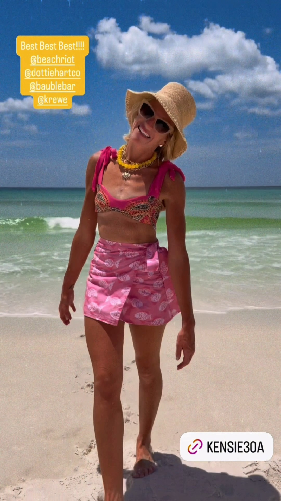 Comment 🌴SHOP🌴 for Links to Every Look!! A Full Week Back Home!! Feeling So Lucky & Grateful for Cute Outfits & Sweet Moments in Our Happy Place!! ☀️🩷🏄‍♀️

Wearing XS, Everything Runs TTS! Outfit Details Listed Below!! Dottie Hart Pieces Linked on ShopMy!! ✨✨

Bikini: @Beach Riot 
Wrap Skirt & Set: Dottie Hart
Necklaces: Bauble Bar
Sunglasses: Krewe
Beach Gear: Shibumi
Boys Boardies: Minnow Swim
Sandals & Flats: @Walmart

#LTKSaleAlert #LTKSwim #LTKKids