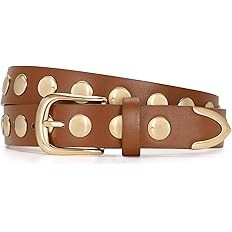 JASGOOD Women Fashion Leather Belt Punk Studded Belt for Jeans Pants Dresses | Amazon (US)