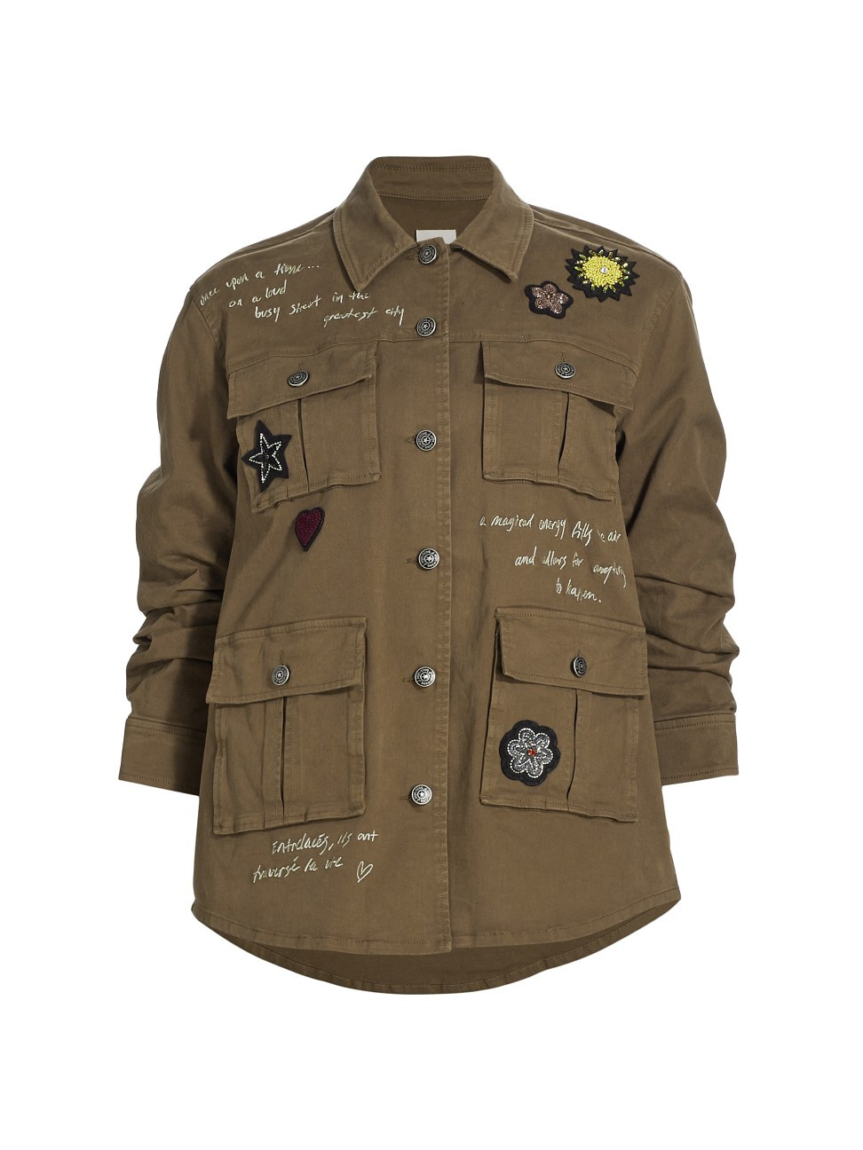 Women's Vera Love Letter Embroidered Jacket - Olive Multi - Size XS | Saks Fifth Avenue