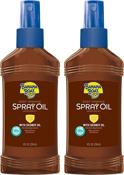 Banana Boat Deep Tanning Oil Spray SPF 4 | Dark Tanning Oil with SPF 4 Sunscreen, Water Resistant... | Amazon (US)