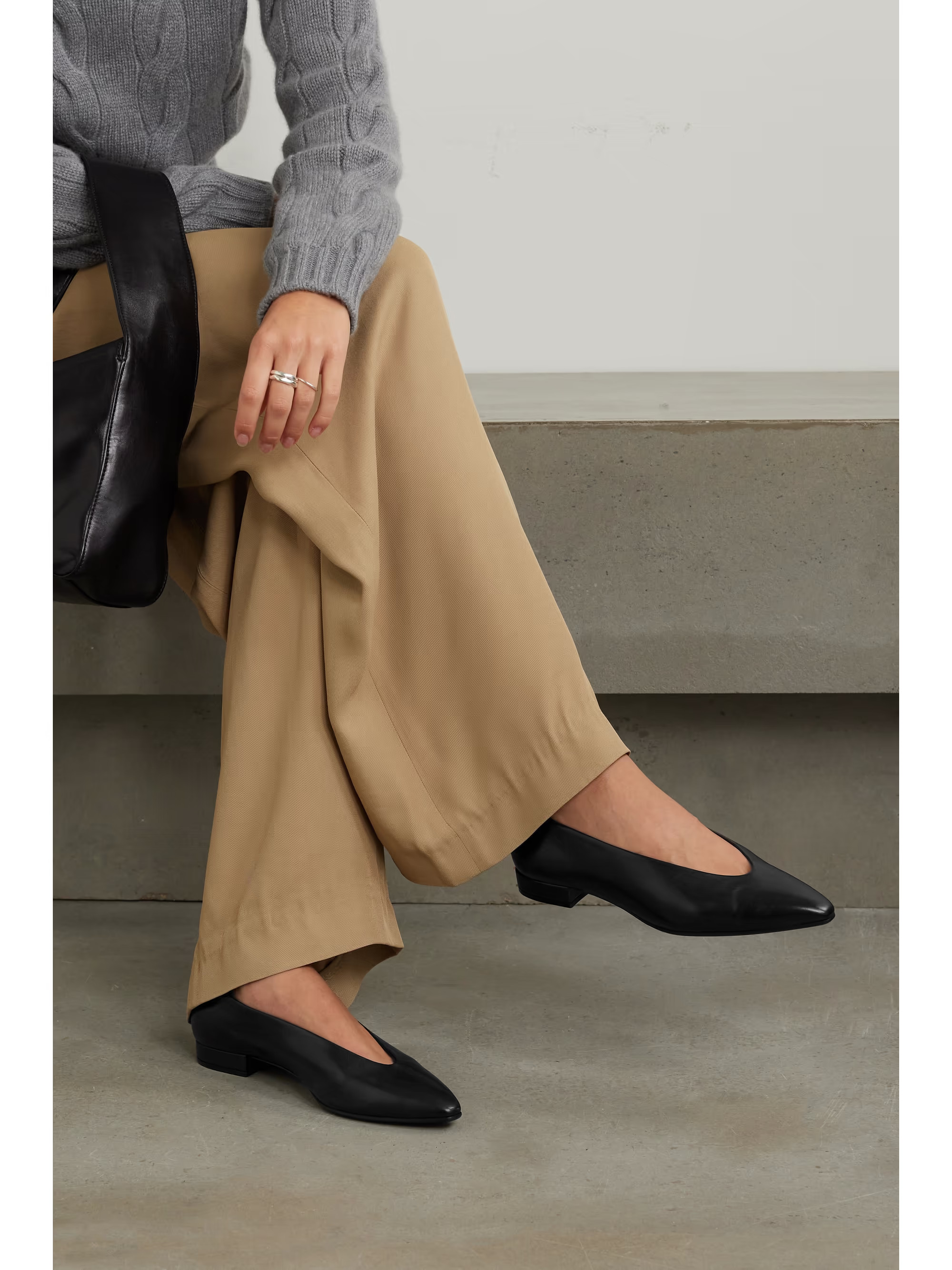 Rebecca leather point-toe flats | NET-A-PORTER (US)