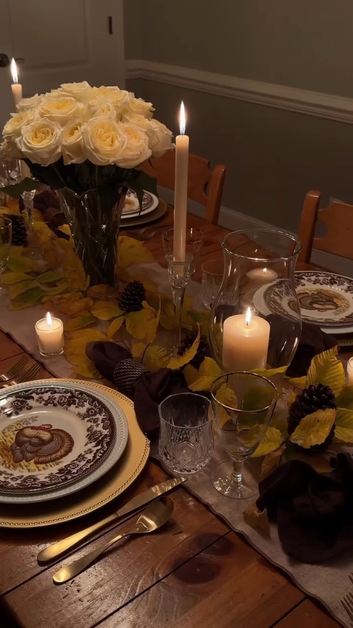 Set the table with me for a Ralph Lauren Thanksgiving 🤎🍂 From warm wood tones to gold flatware, heirloom china, and glowing candlelight, this tablescape is all about that timeless, classic New England holiday feeling. I grew up obsessed with heritage Americana style, so creating a Thanksgiving table that feels straight out of a Ralph Lauren Home ad just makes my heart so happy. If you love classic décor, old money aesthetics, and cozy holiday moments, you’ll be obsessed with this setup 🦃 

#ralphlaurenhome #ralphlaurenthanksgiving #ralphlauren #thanksgiving #holidaytablescape #classichome #spode #tablescapestyling #tablescaping