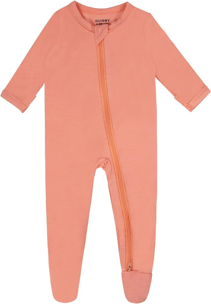 Bamboo Baby Footed Pajamas with Mitten Cuffs , Soft Bamboo Long Sleeve Romper 0-12 Months | Amazon (US)