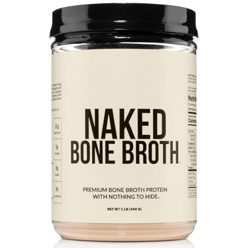 NAKED Bone Broth - Beef Bone Broth Protein Powder - 21G Protein, 17G Collagen - Gut Health and Joint Supplement - Unflavored - No GMO, Gluten-Free, Soy Free - 1LB | Amazon (US)