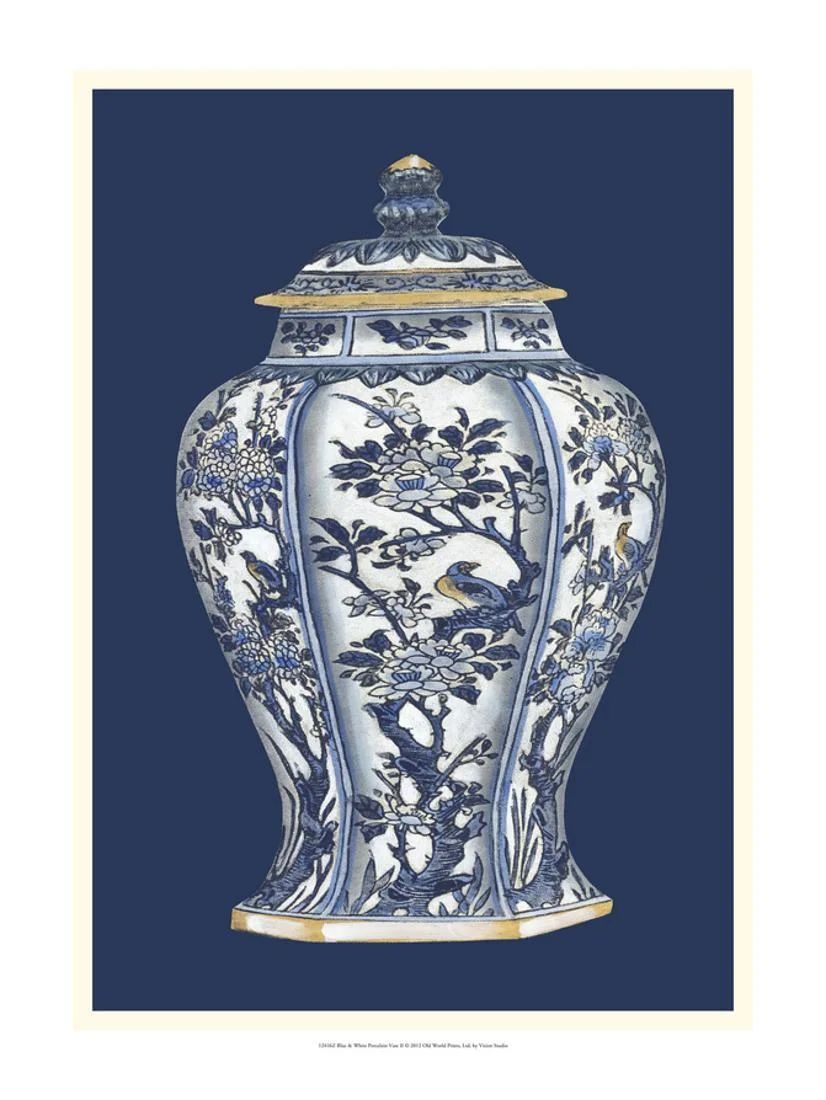 Blue and White Porcelain Vase II, World Culture Unframed Art Print Wall Art by Vision Studio - Wa... | Walmart (US)