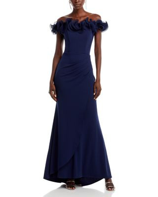 Ruffled Neck Evening Gown-Exclusive | Bloomingdale's (US)