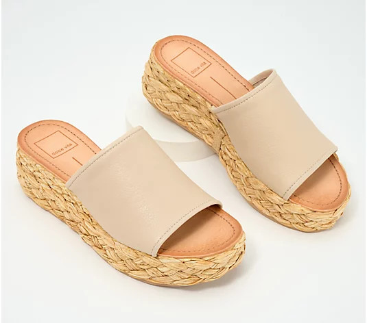 Dolce Vita Raffia Bottom Slide Sandals - Pablos | QVC