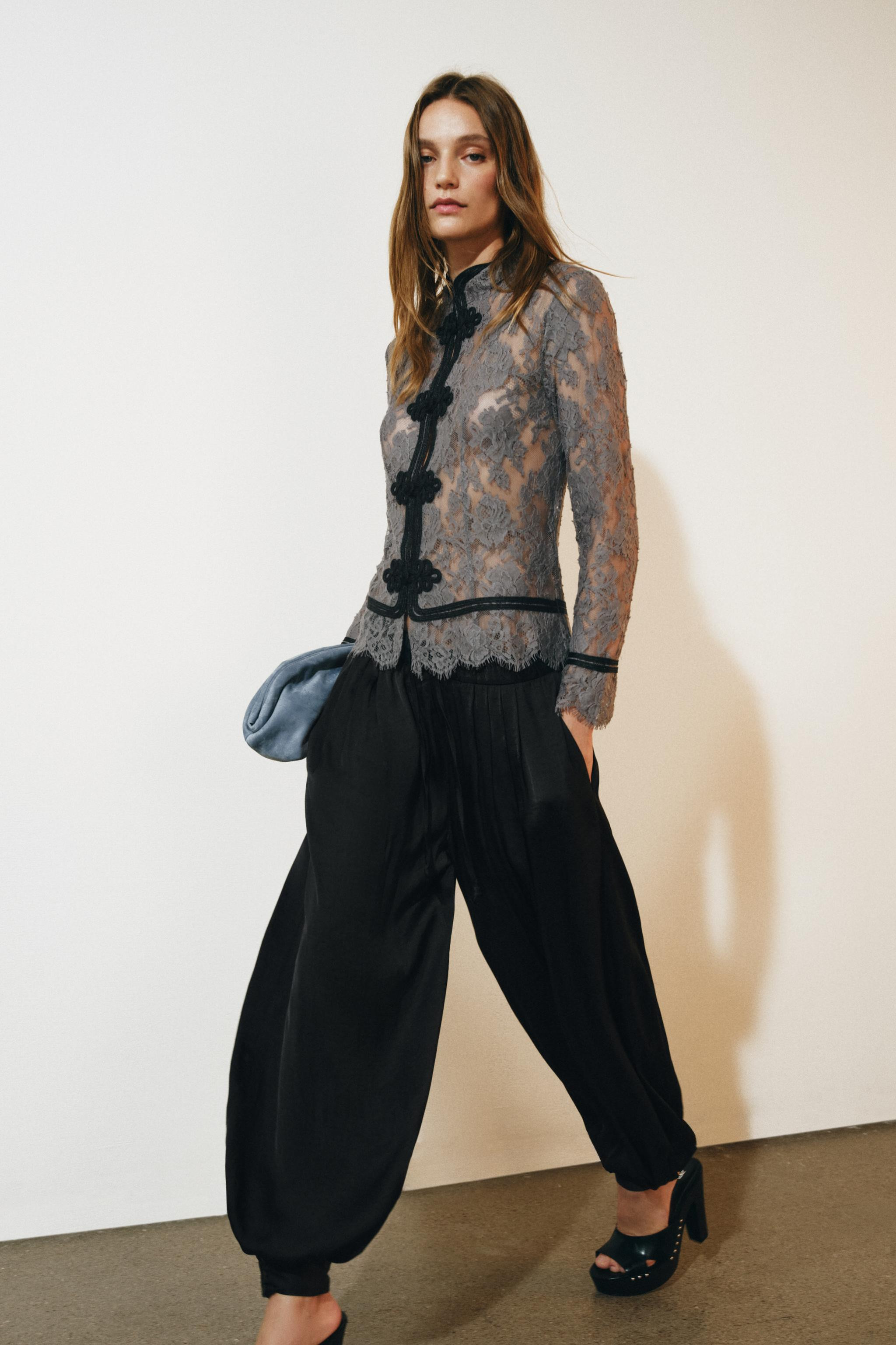 ZW COLLECTION LACE SHIRT WITH FROG FASTENING | Zara UK