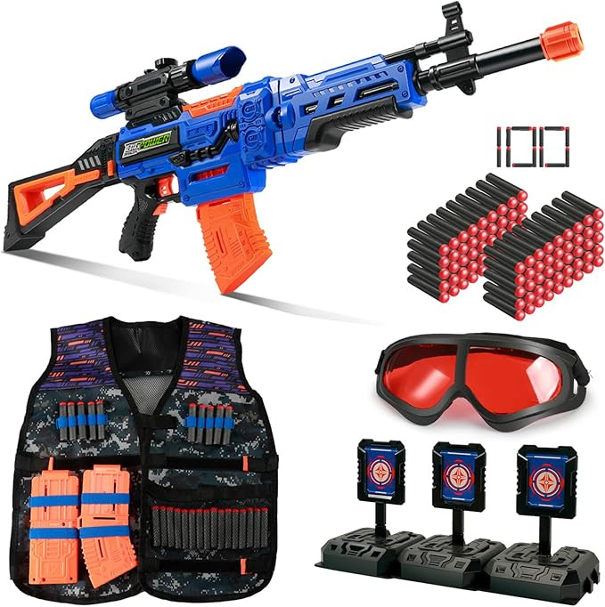Bigpower Electric Kids Toy Sniper Rifle with Scope Tactical Vest Kit,4 in 1 Automatic Kids Sniper... | Amazon (US)