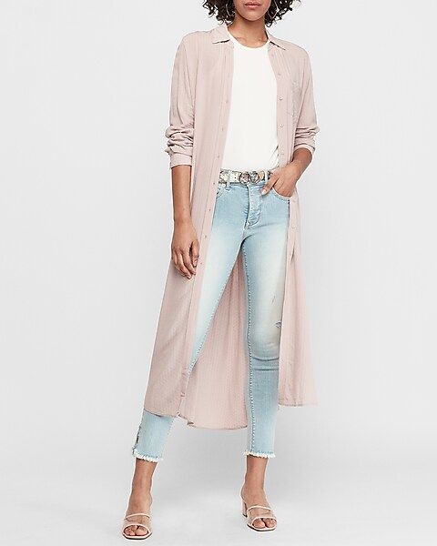 Textured Button Front Duster | Express