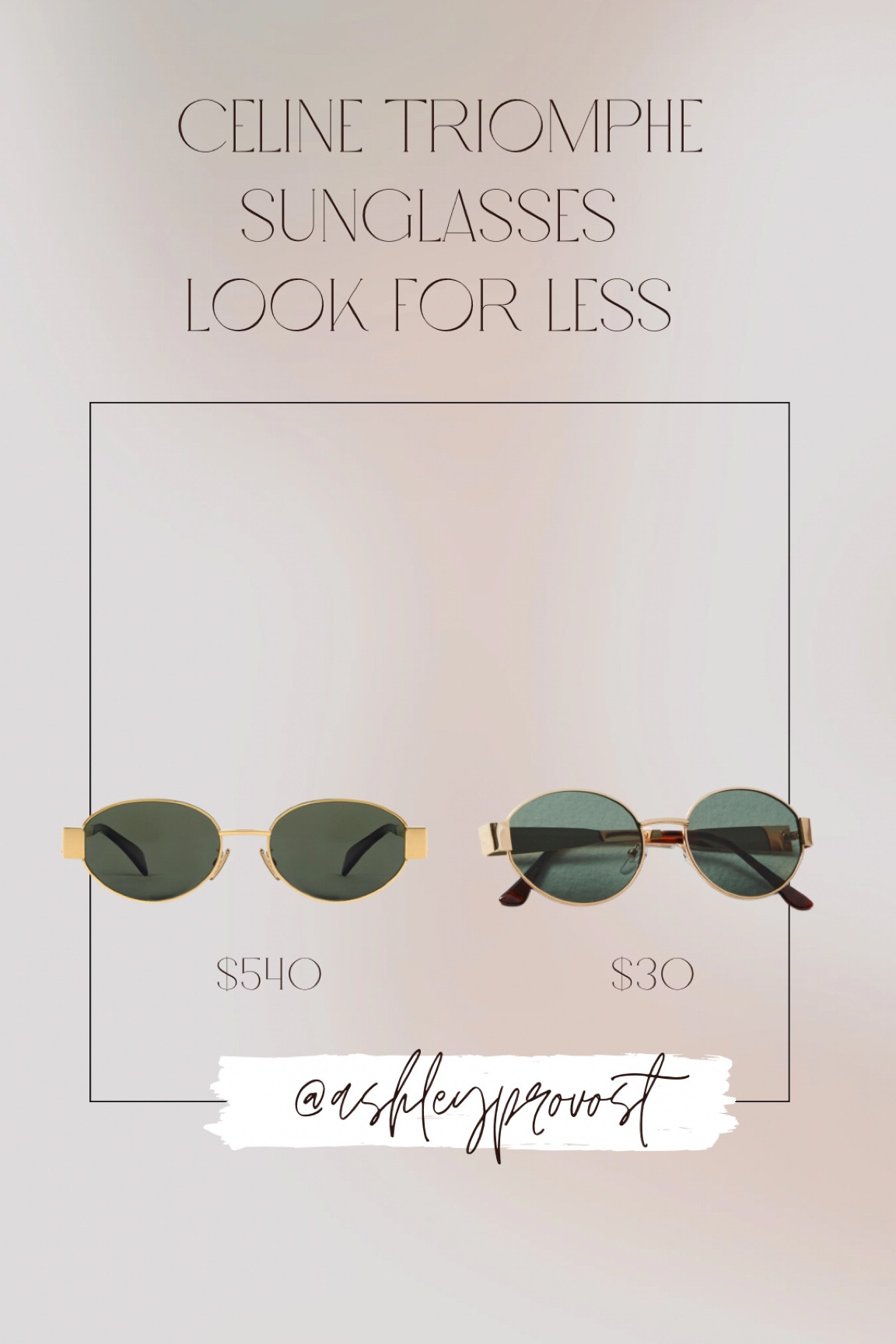 Celine triomphe sunglasses look for less 

#LTKstyletip #LTKover40 #LTKfindsunder50