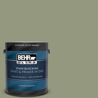 BEHR MARQUEE 5 gal. #S380-5 Milkweed Pod Satin Enamel Exterior Paint & Primer-945405 - The Home D... | The Home Depot