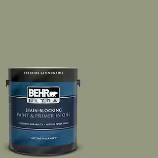 BEHR MARQUEE 5 gal. #S380-5 Milkweed Pod Satin Enamel Exterior Paint & Primer-945405 - The Home D... | The Home Depot