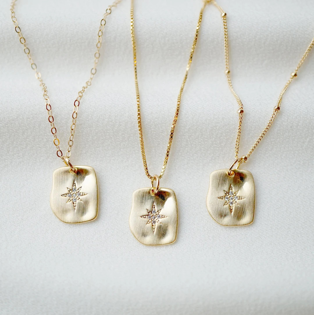 Gold North Star Note Necklace (compass Paxton) // 14K Gold Filled & Vermeil // Gift for Her // Ce... | Etsy (US)