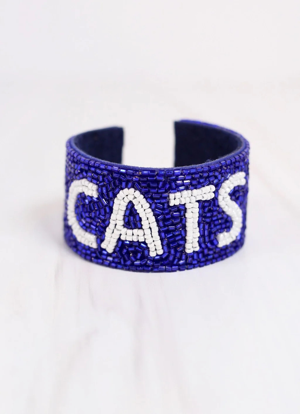 Cats Beaded Cuff Bracelet BLUE | Caroline Hill