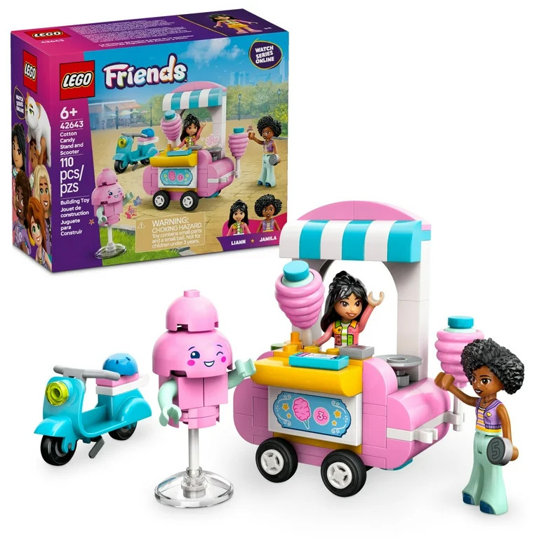 LEGO Friends Cotton Candy Stand and Scooter - Building Toy Pretend Play Set for Kids, Girls and B... | Walmart (US)