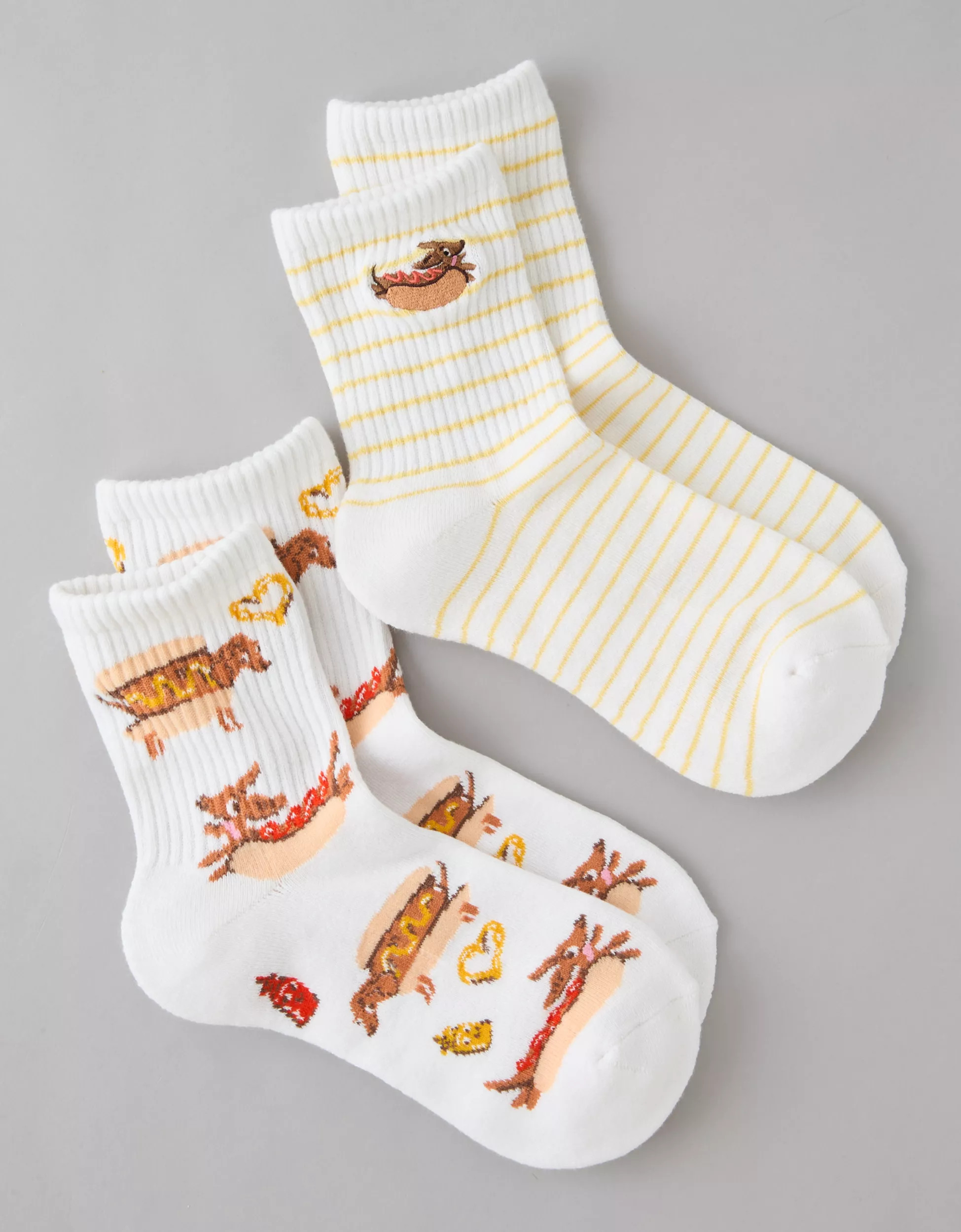AE Graphic Cropped Crew Socks 2-Pack | American Eagle Outfitters (US & CA)