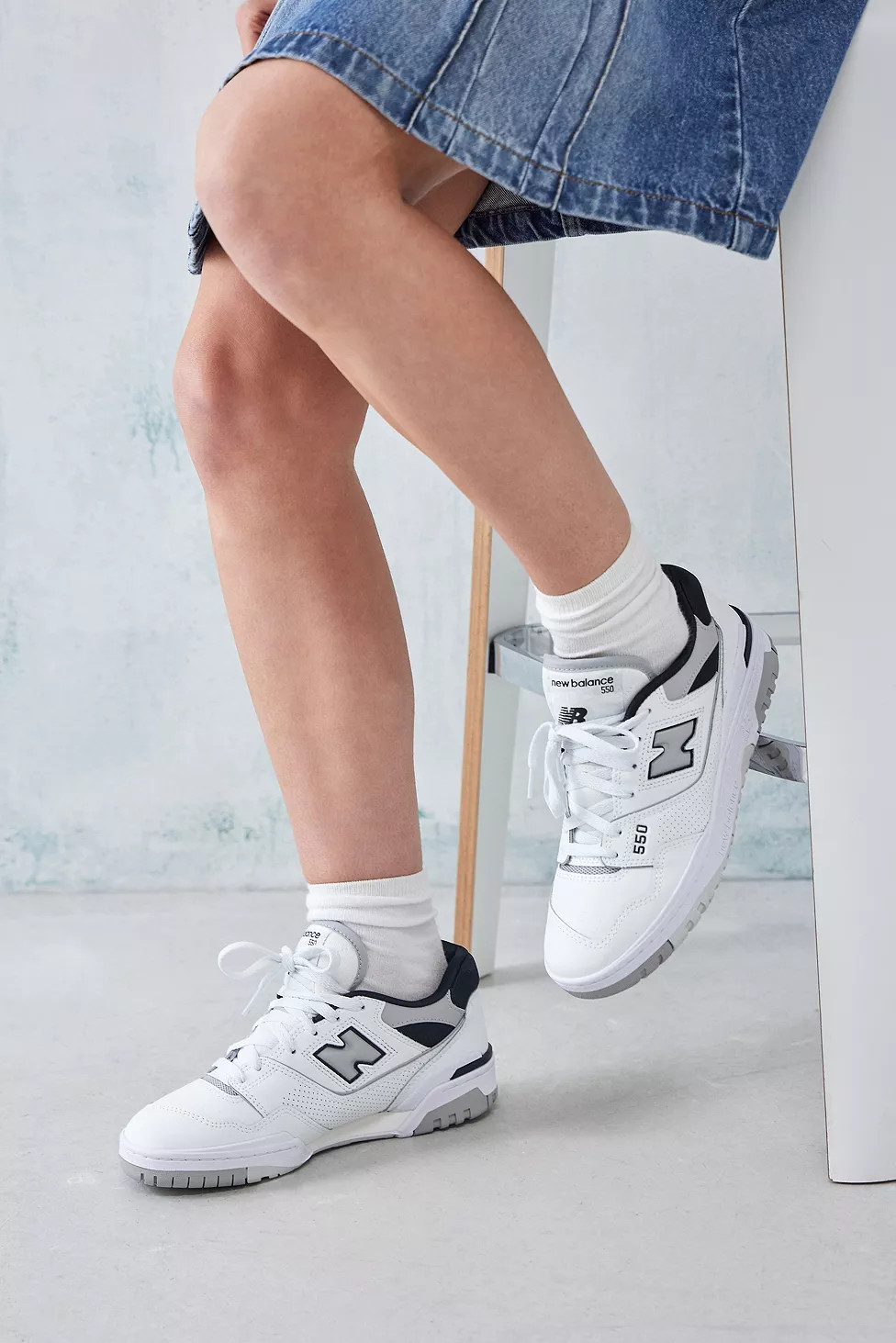 New Balance 550 White, Grey, Black Trainers | Urban Outfitters (EU)
