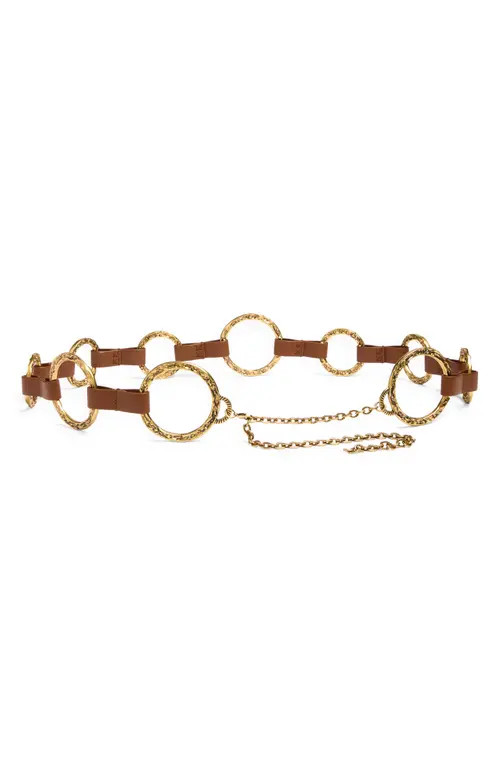Zimmermann Solena Chain & Leather Belt in Gold at Nordstrom, Size Small | Nordstrom