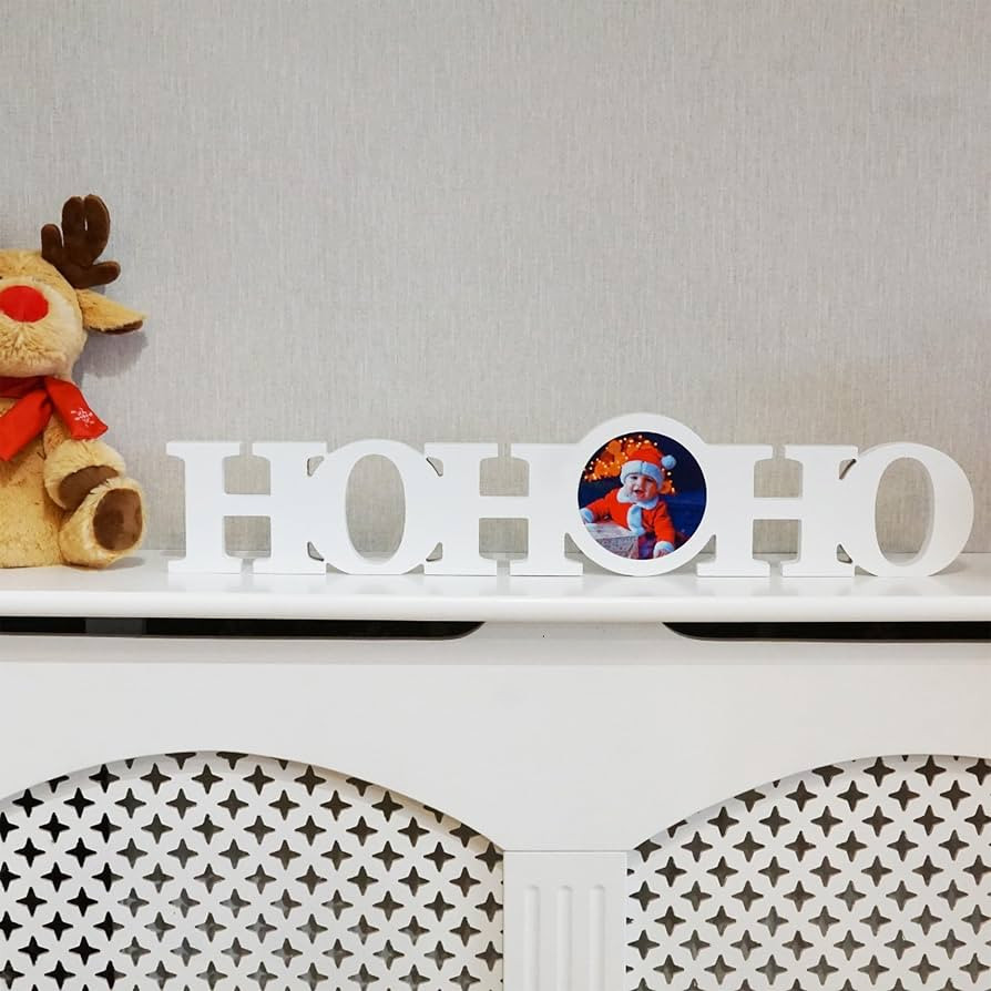 Johnson Plastics Plus JPPlus Sublimation Christmas White Coated Wood Word Blocks Décor for Holiday– Sublimation Ready with 3.74” Plate- HoHoHo | Amazon (US)