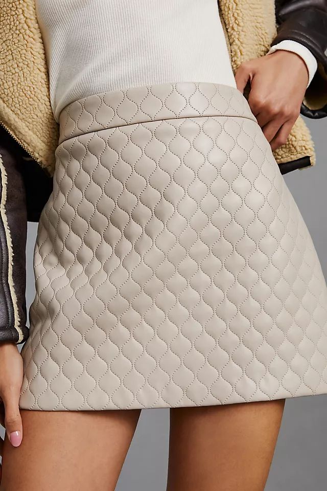 Greylin Quilted Faux Leather Mini Skirt | Anthropologie (US)