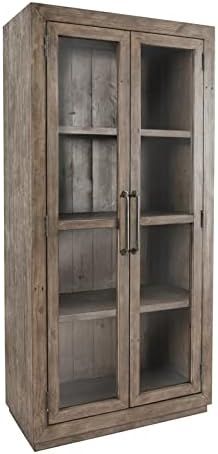 Kosas Home Quincy Transitional Reclaimed Pine Display Cabinet in Brown | Amazon (US)