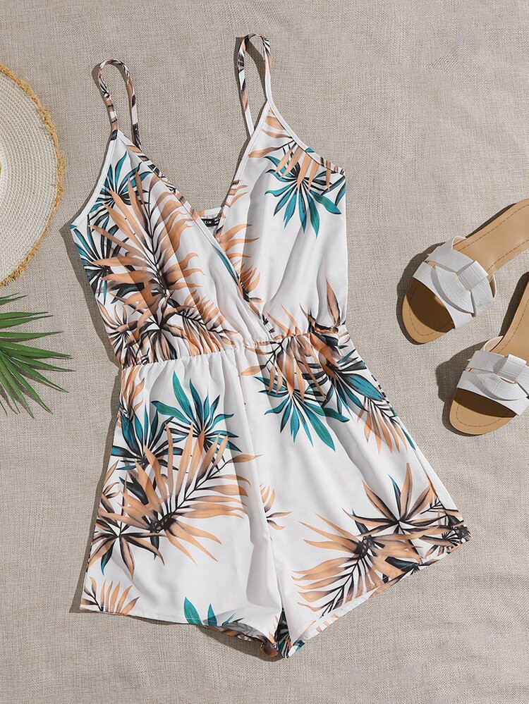 SHEIN Plants Print Cami Romper | SHEIN