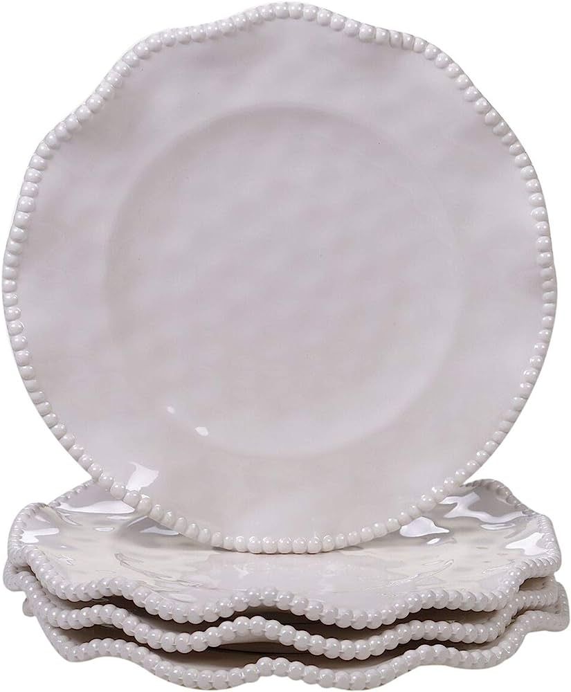 Certified International 4pc Cream White Contemporary Perlette Salad Plate Set 9" | Amazon (US)