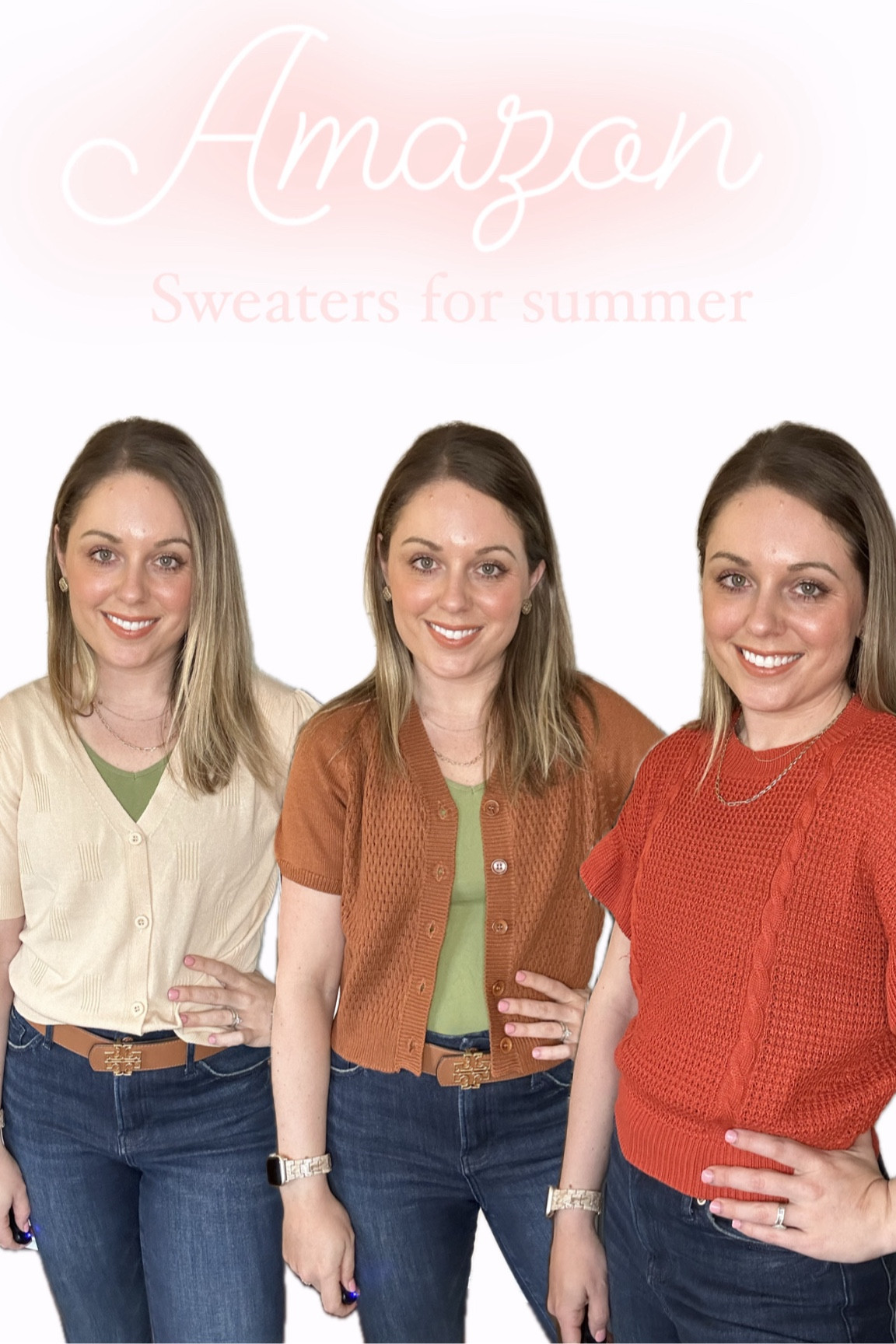 Short sleeve sweaters from Amazon

All work for springs and autumns
#hocspring #hocautumn 

The red and tan are best for #truespring #trueautumn #darkautumn

#LTKStyleTip #LTKWorkwear #LTKFindsUnder50