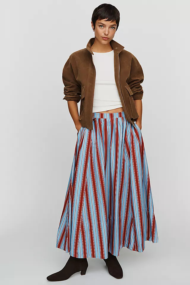 Jacie Poplin Printed Maxi Skirt by Maeve | Anthropologie (US)