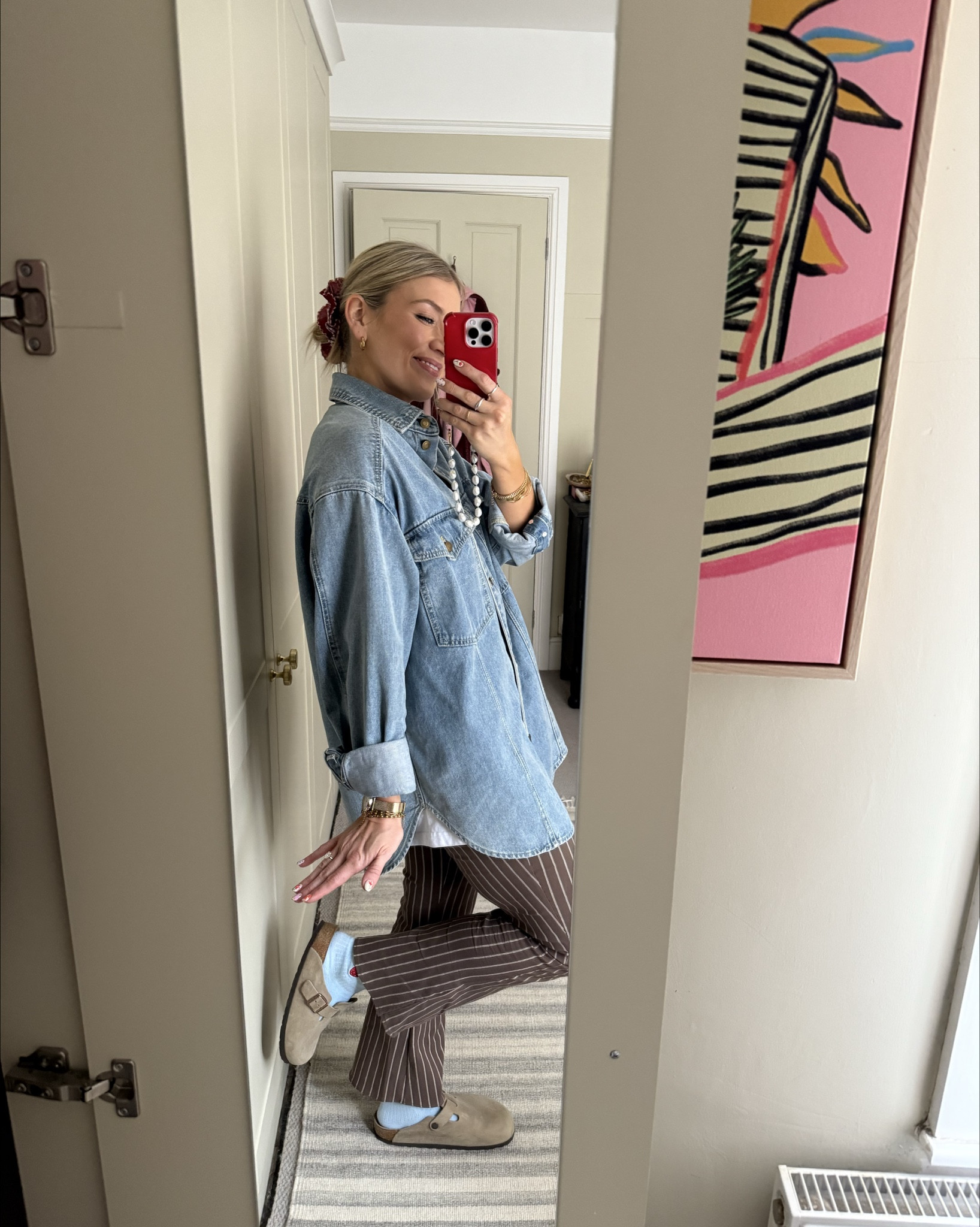 Pyjamas: Beyond Nine, size XS
Trousers: ASOS, size S
Tshirt: Maku The Label, size L
Denim shirt: H&M, size M
Birkenstock Bostons: TTS
Socks: ASOS
Scrunchie: Staise
Necklace: House of Colette
Bag: Ganni Bou

#LTKstyletip #LTKuk #LTKspring