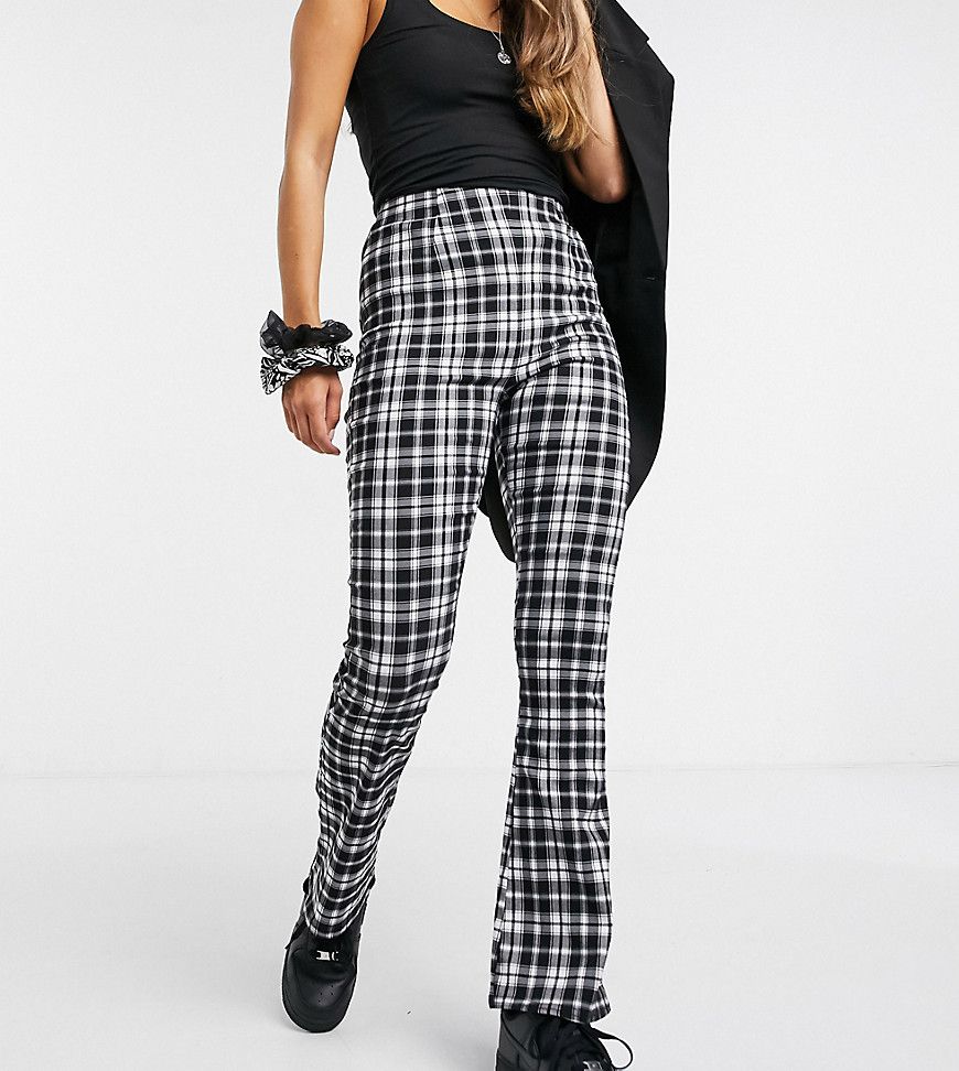 COLLUSION bengaline flare in black and white check | ASOS (Global)