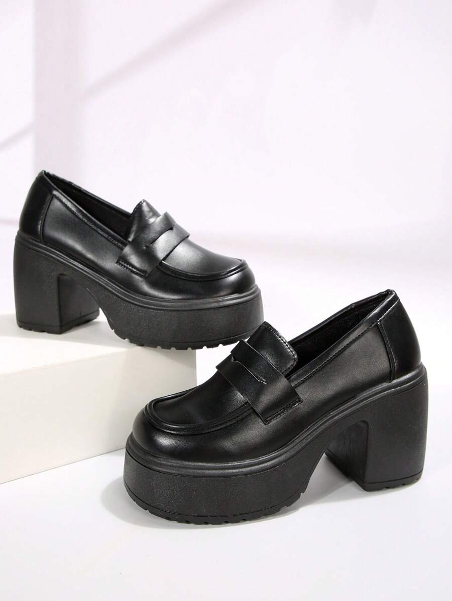 Women's Wedge & Platform Loafers With Minimalist Design | SHEIN