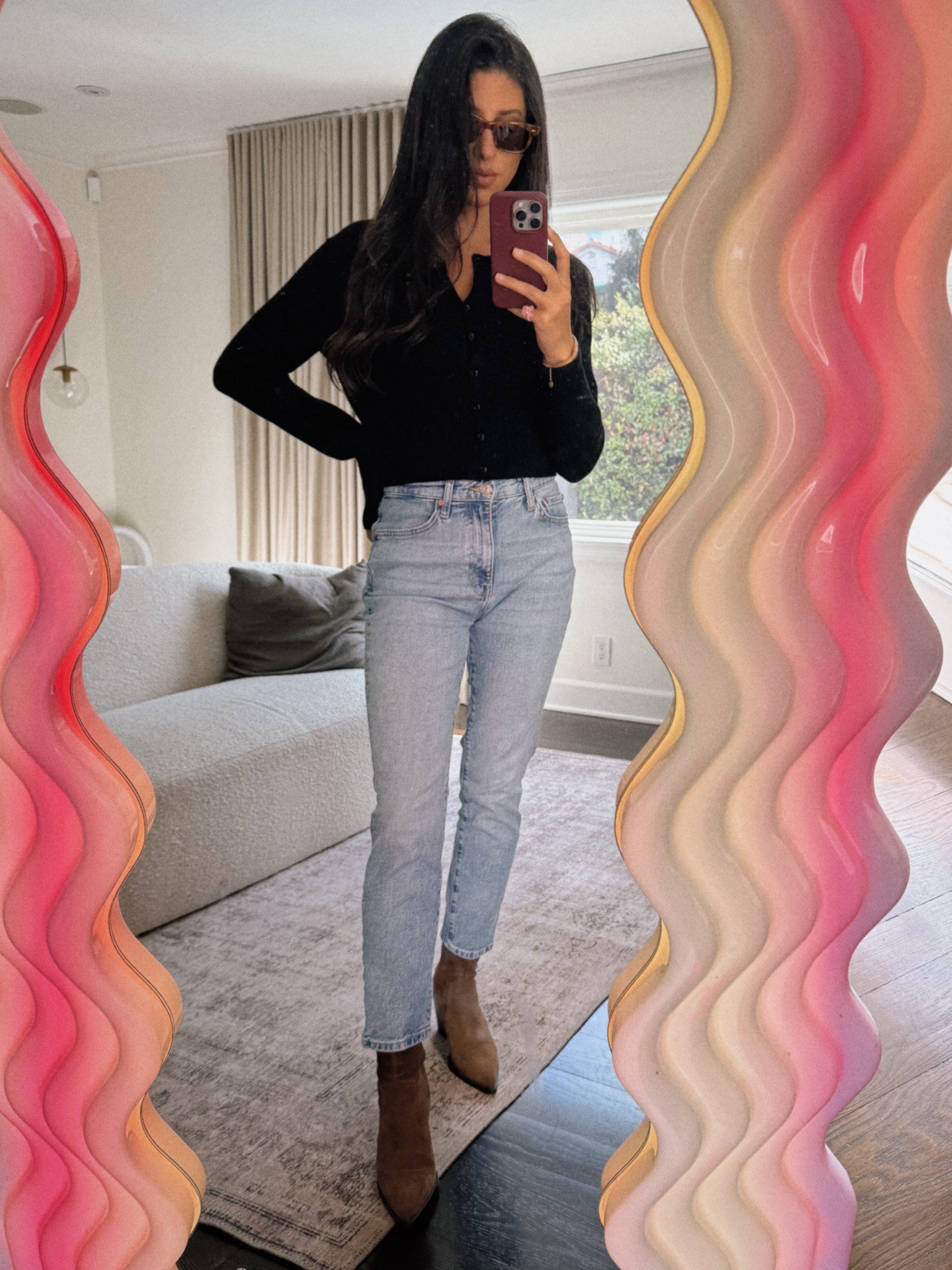 Casual fall outfit. Sunglasses are Garett Leight Grove (on their website but couldn’t find on LTK to link.) Boots are old Zara. 
 

#LTKSeasonal #LTKStyleTip #LTKFindsUnder100
