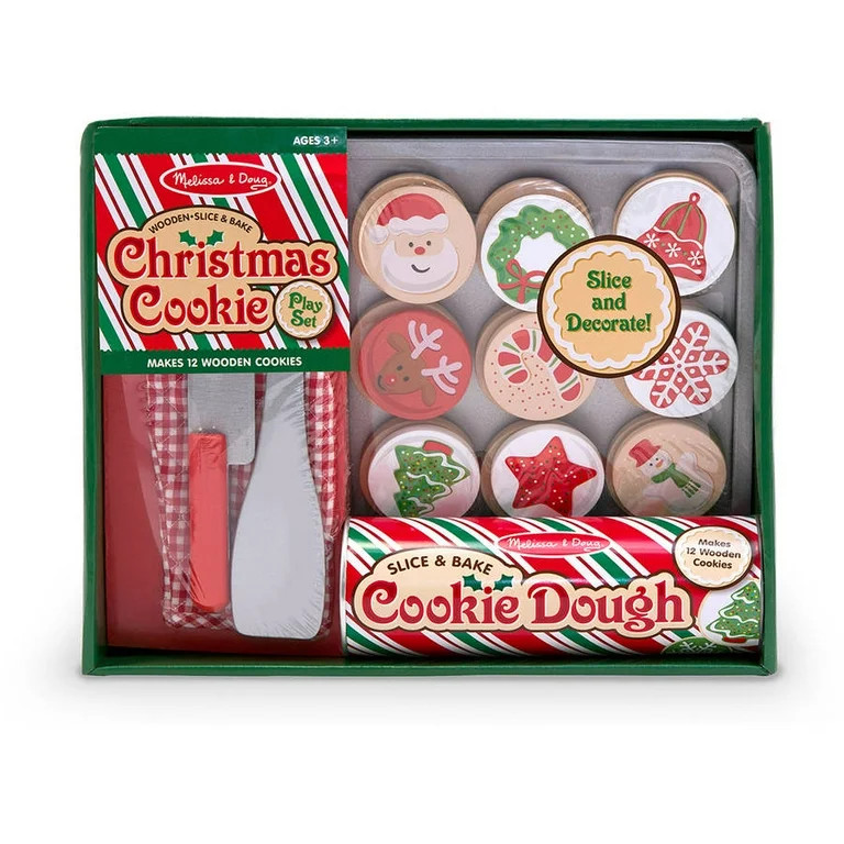 Melissa & Doug Slice and Bake Wooden Christmas Cookie Play Food Set | Walmart (US)