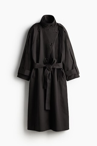 H & M - Oversized Cotton Trench Coat - Dark Grey | H&M (AU)