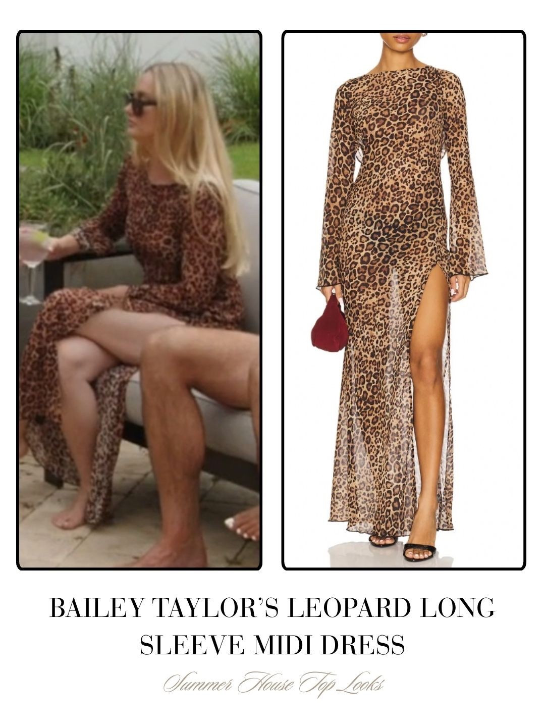 Bailey Taylor’s Leopard Long Sleeve Midi Dress