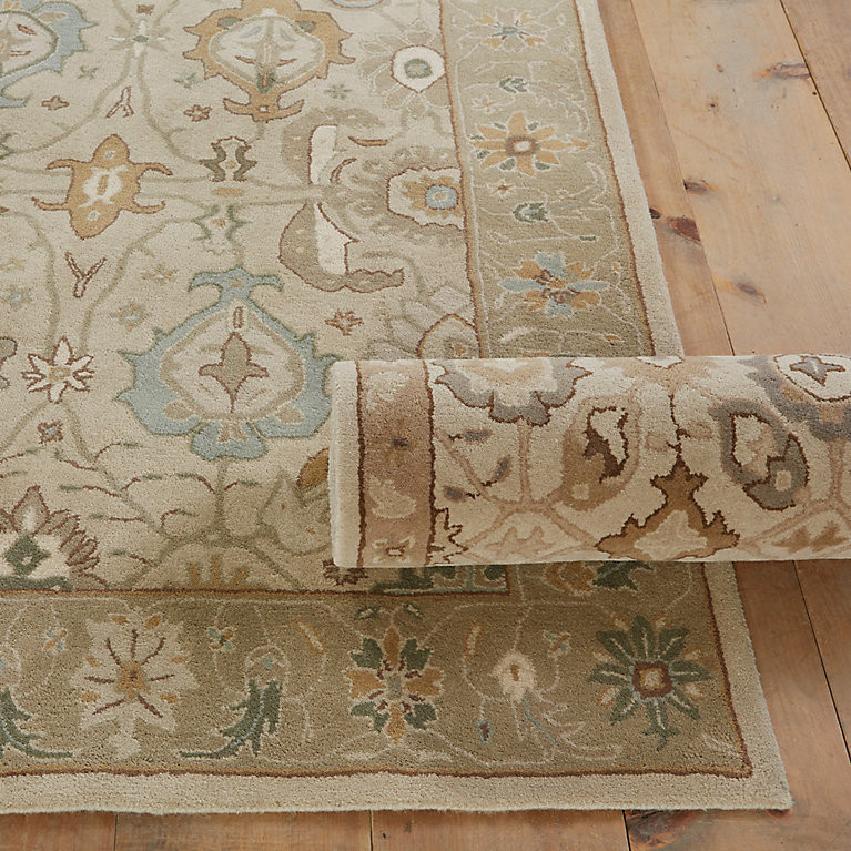 Catherine Rug & Hand Tufted Wool with Persian Motif in Spa, Grey, Caramel | Ballard Designs, Inc.