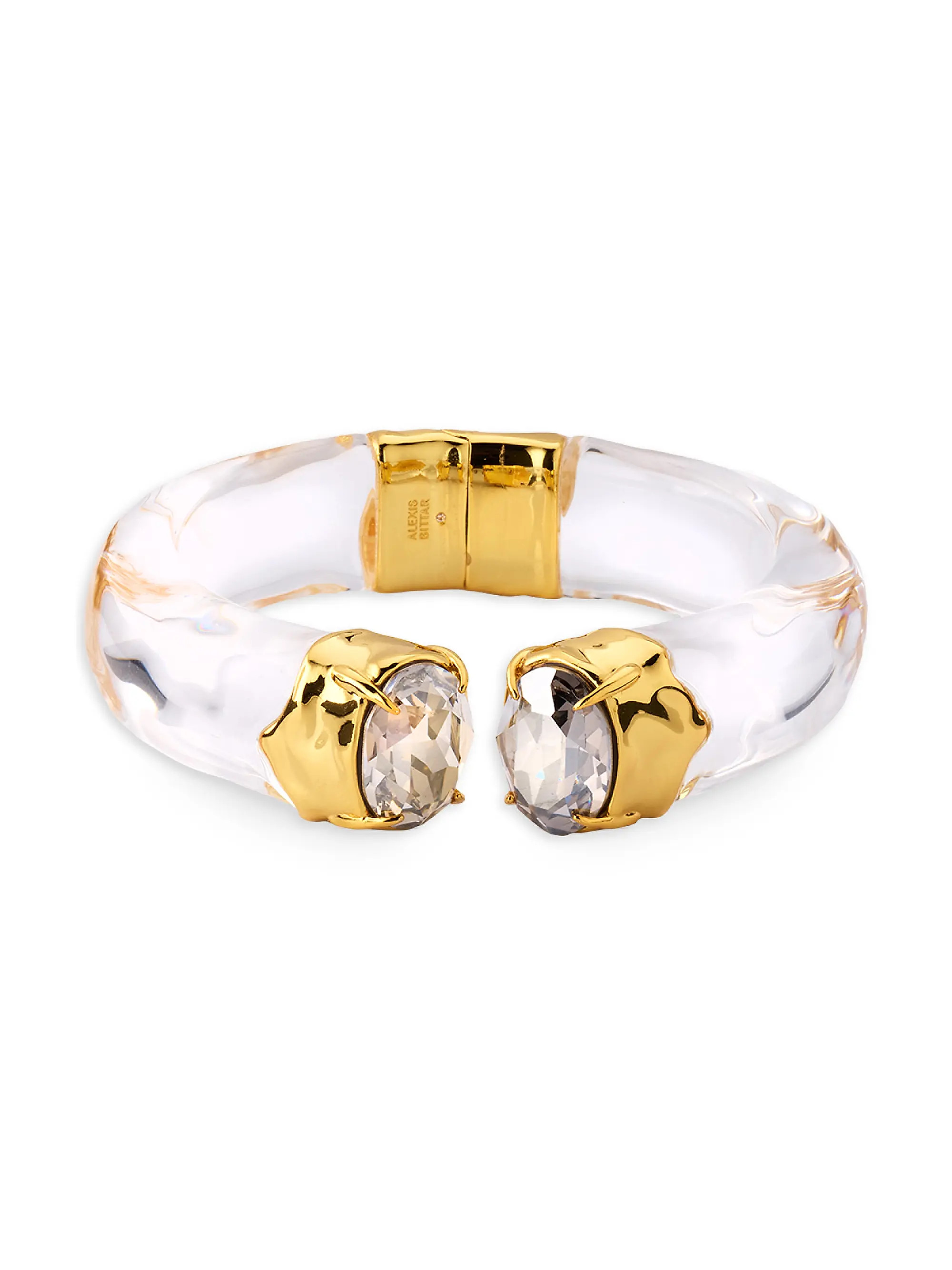Bonbon 14K-Gold-Plated, Lucite® & Crystal Hinged Bracelet | Saks Fifth Avenue