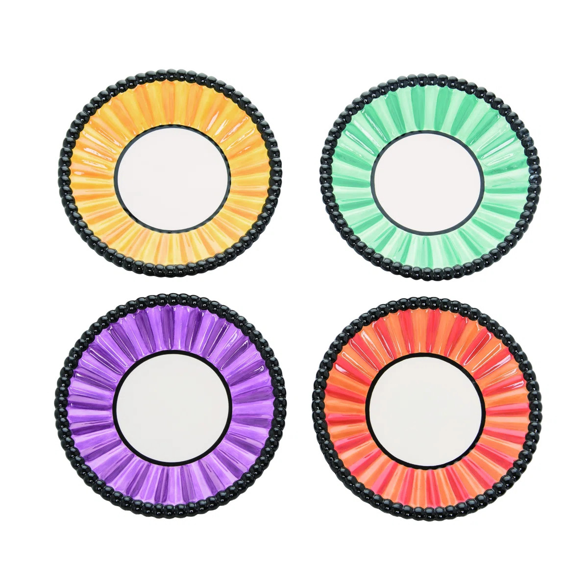 Ceramic Carnival Embellished Plate Set of 4 Halloween Home Decorations | Wayfair North America